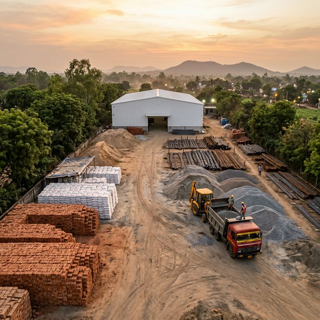 JS Traders building materials yard in Sikanderpur Gurgaon